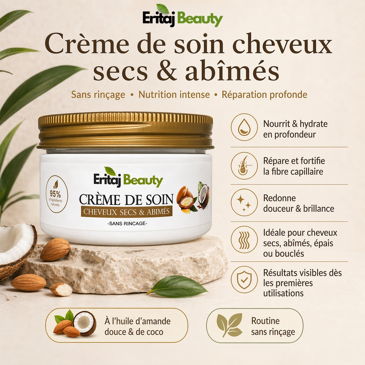 Crème de soin Cheveux secs et abimés