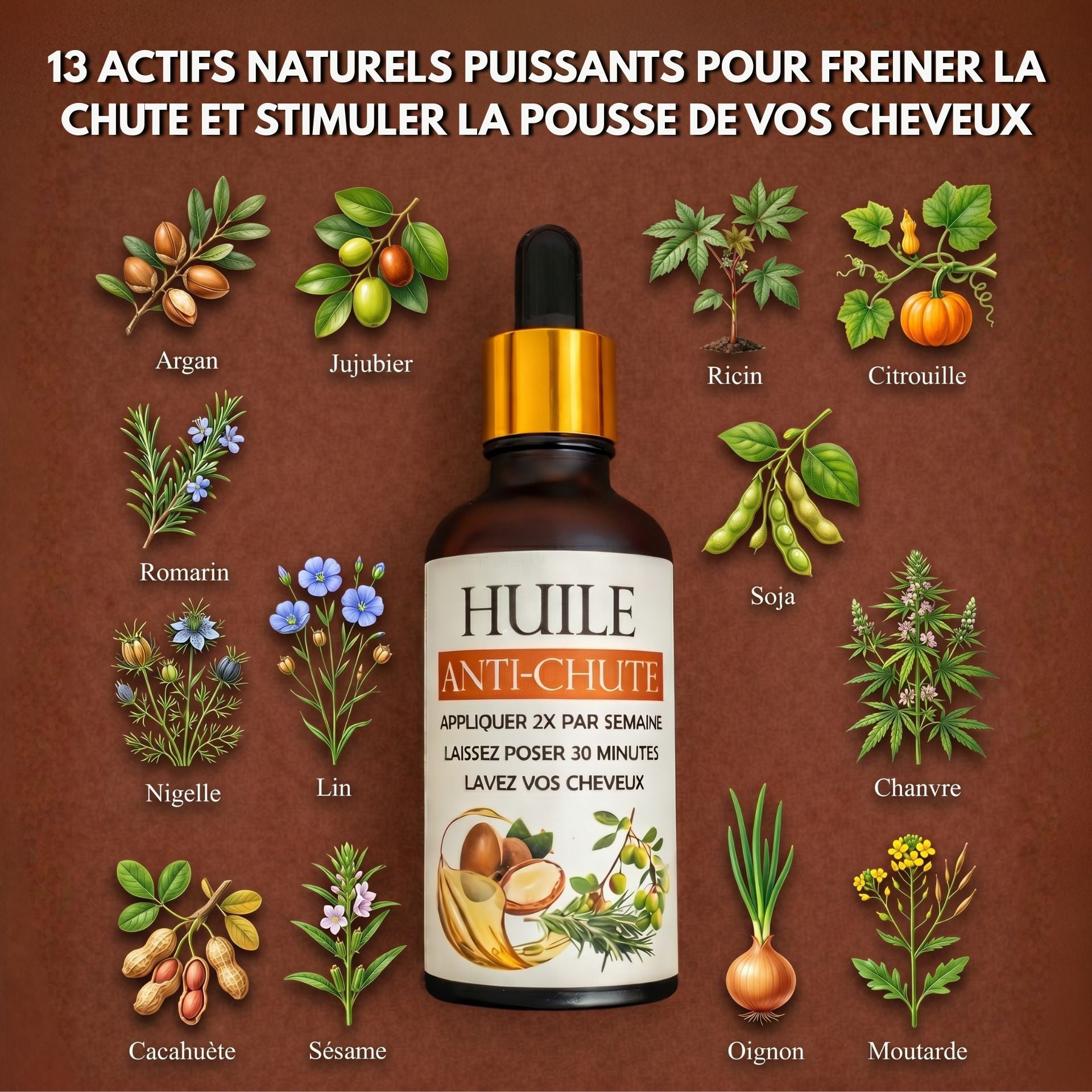Huile de soin  (Pousse Cheveux)